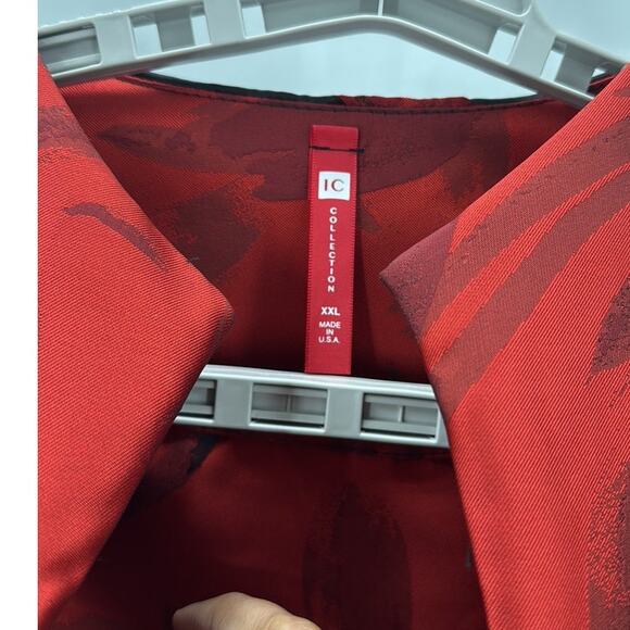 IC Collection Red 1-Button High Collar Jacket 3 quart sleeves size 2XL - Picture 4 of 8